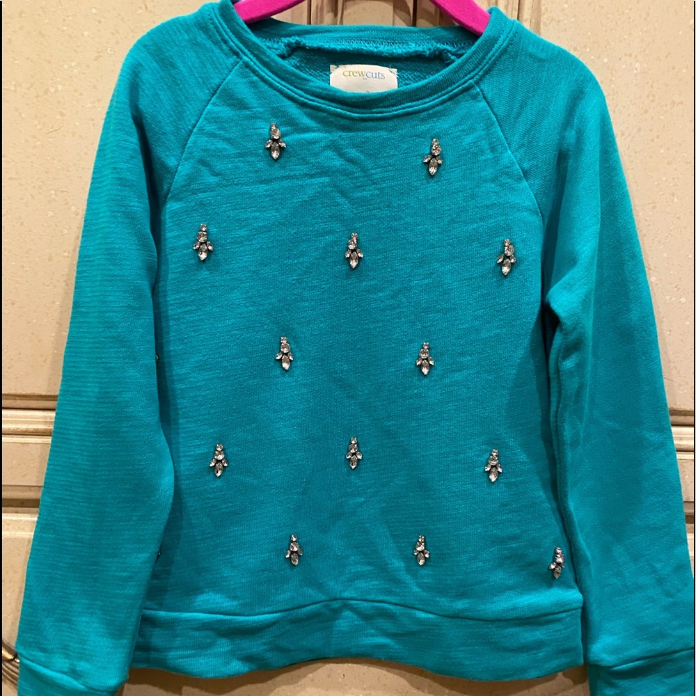 JCrew Teal Gem Sweatshirt Sz 4/5